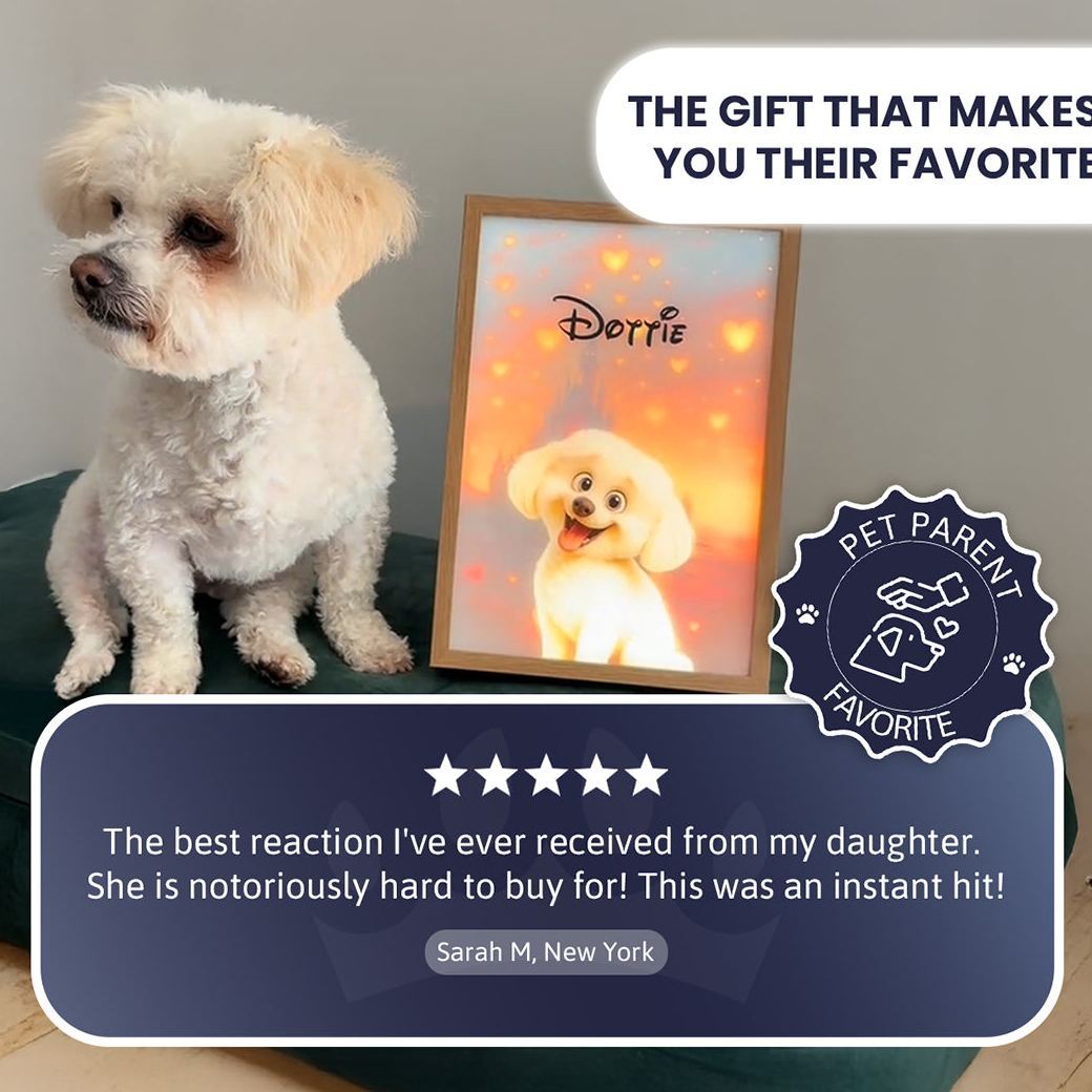 Magical Pet Portrait LED Night Light Custom Photo Pet LED Night Light Gift For Pet Lover