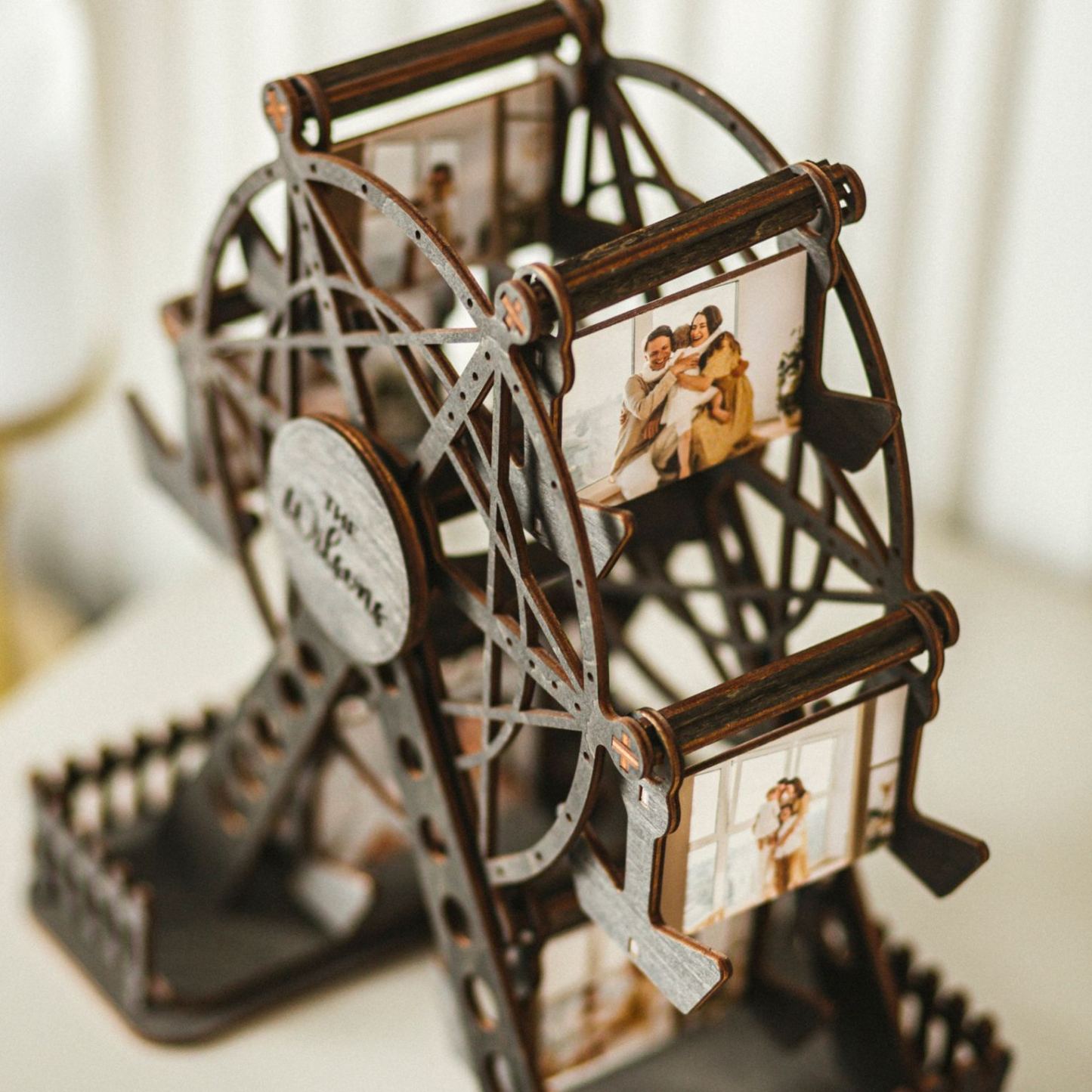 Wooden Ferris Wheel Photo Album 5th Anniversary Gift for Him Christmas Gifts for Her Wedding Gift Housewarming Gift Home Decor Personalized