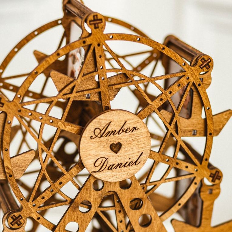 Wooden Ferris Wheel Photo Album 5th Anniversary Gift for Him Christmas Gifts for Her Wedding Gift Housewarming Gift Home Decor Personalized