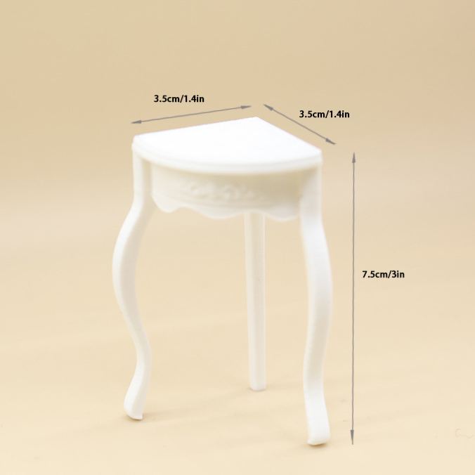 Minimalist White Mini Side Table Decorative Accent 3.5×3.5×7.5 cm