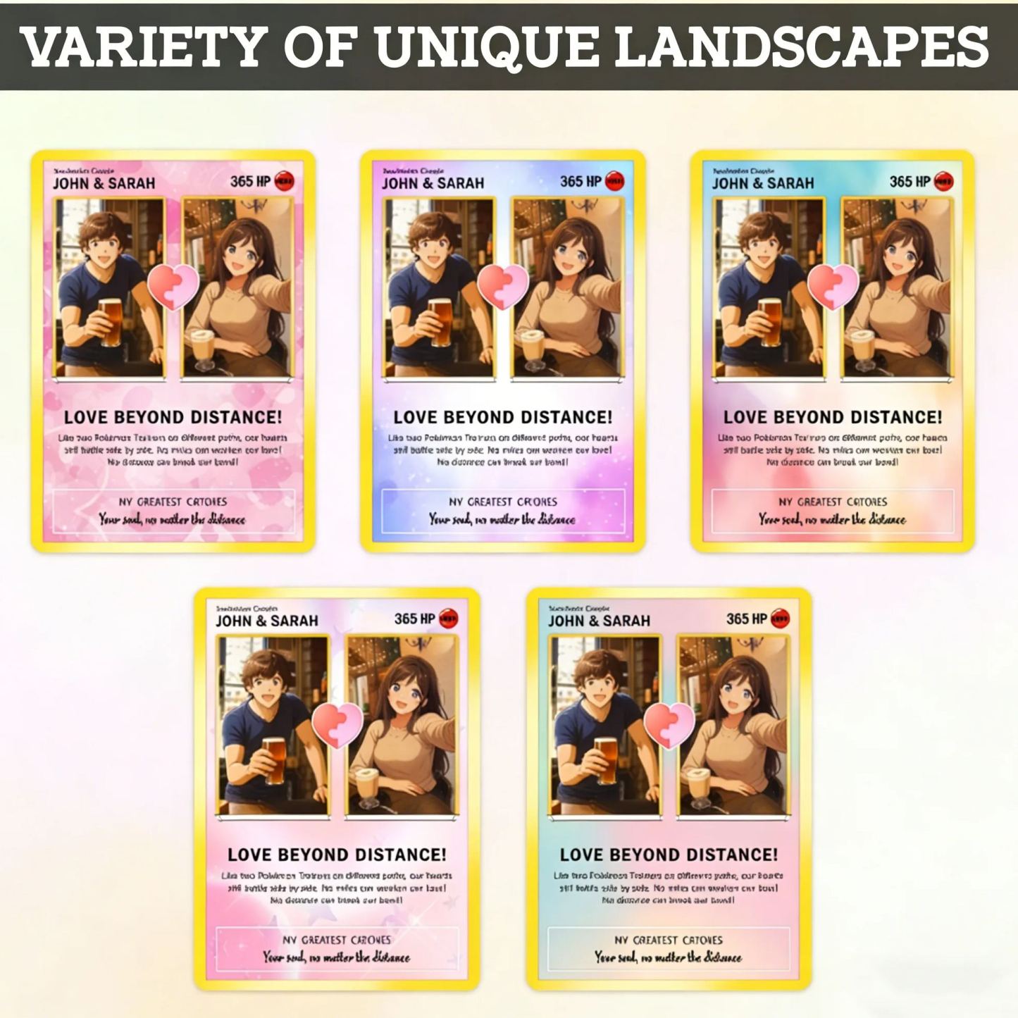 Custom Poke Card Keepsake for Love Beyond Distance - Best Anime-Inspired Couple Anime Style Gifts for Long-Distance Lovers - SantaSocks