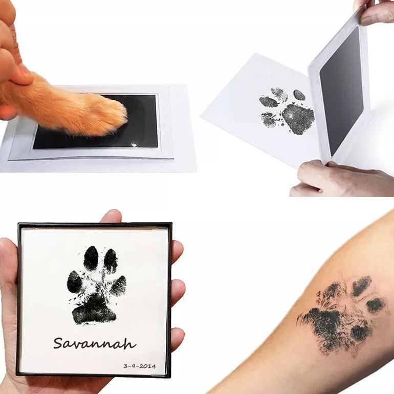 Custom Pet Paw Print Ink Pad No Mess Dog & Cat Paw Print Kit Pet Keepsake DIY Paw Impression - SantaSocks