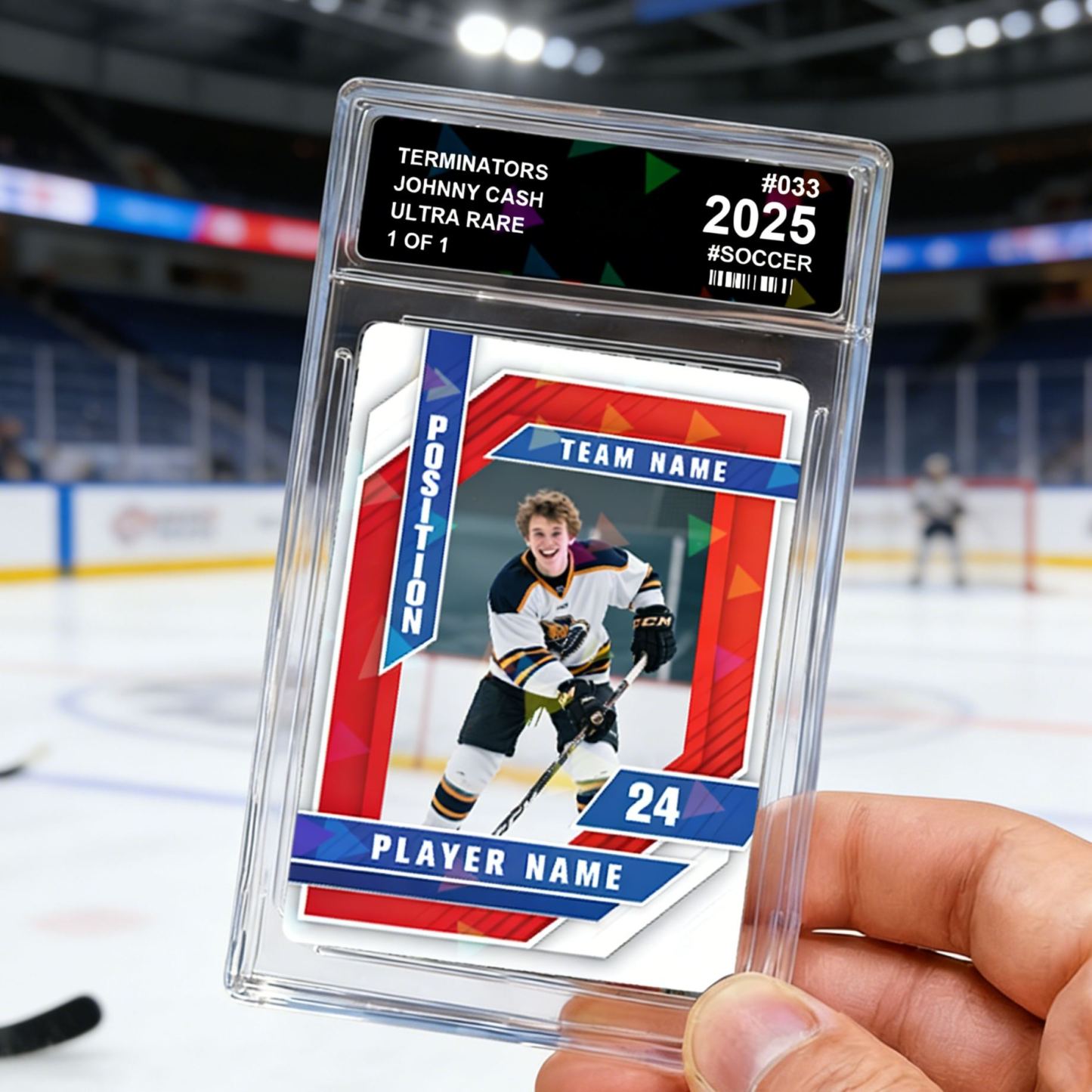 Custom Sports Card for Kids  Personalized Portrait Card with Team Name Great Athlete Gift Idea Christmas Gift