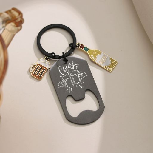 Personalized Engraved Metal Keychain Bottle Opener – Custom Dad Gift for Father’s Day – Mini Beer Opener