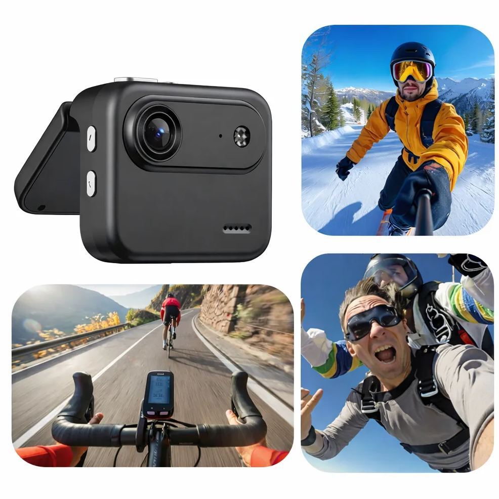 Y360 4K Sports Action Camera Chest Mount Cycling Camera with Flip Screen, Anti-Shake Stabilization
