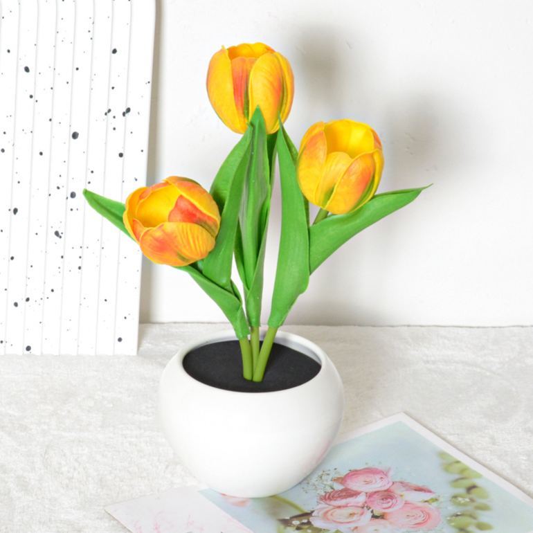 LED Tulip Night Light  Dimmable Plug-in Romantic Flower Lamp Artificial Bloom Mother’s Day Gift - SantaSocks