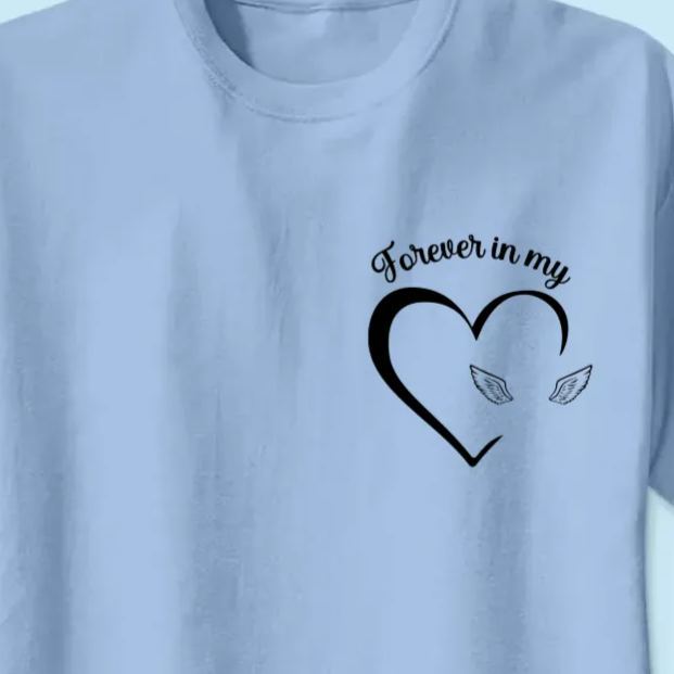 Custom Photo Forever And Always In My Heart - Memorial Personalized Unisex T-Shirt - SantaSocks