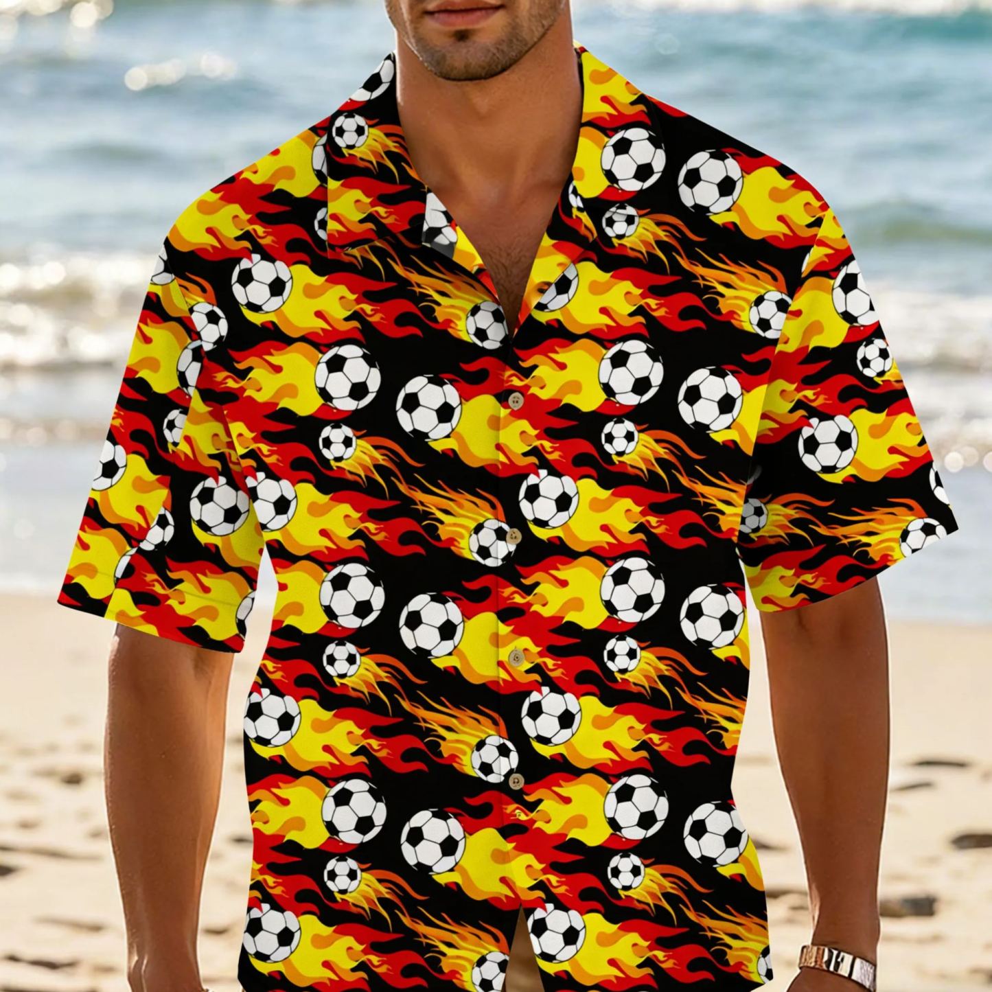 Custom Face Hawaiian Shirt World Cup Football Aloha Shirt Fans Gift - SantaSocks