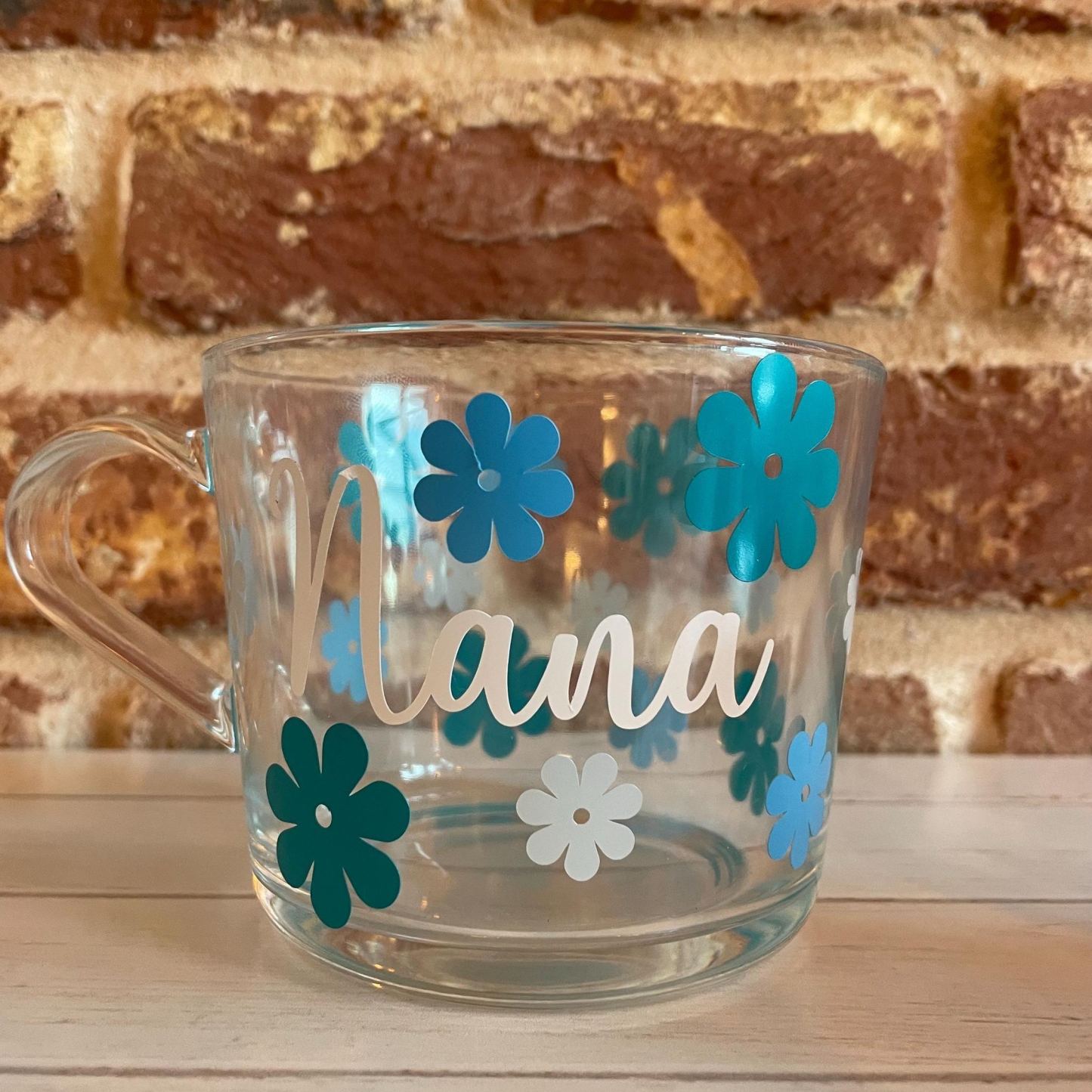 Personalised Mother’s Day mug, Mum Birthday Gift, Nanny Mug, Nana Mug, Grandma Mug, Mum Mug, Custom Mug, glass mug, glass flower mug, - SantaSocks