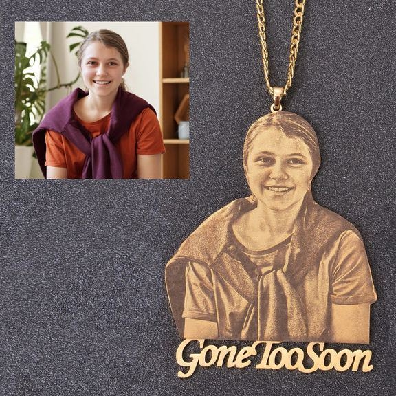 Personalized Custom Photo & Text Engraved Stainless Steel Necklace – Your Memories, Forever Worn Close to the Heart - SantaSocks