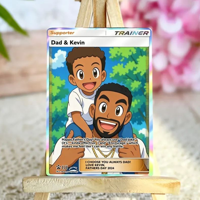 Custom Anime Trainer Card – Personalized "Ultra Rare" Graded Slab Gift for Dad & Mom - SantaSocks