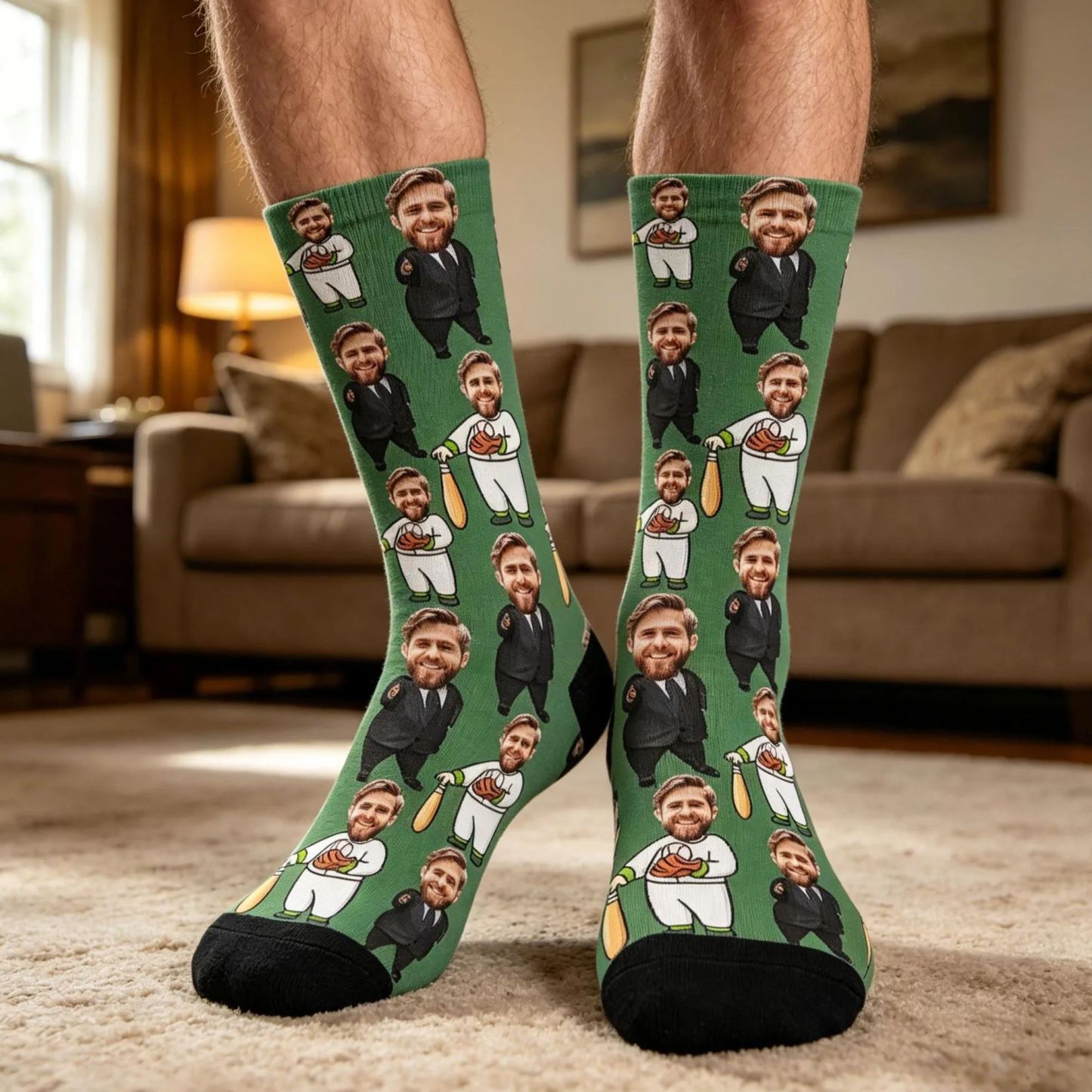 Personalized Socks with Faces Custom Funny Photo Socks for Dad, Father's Day Gift - SantaSocks