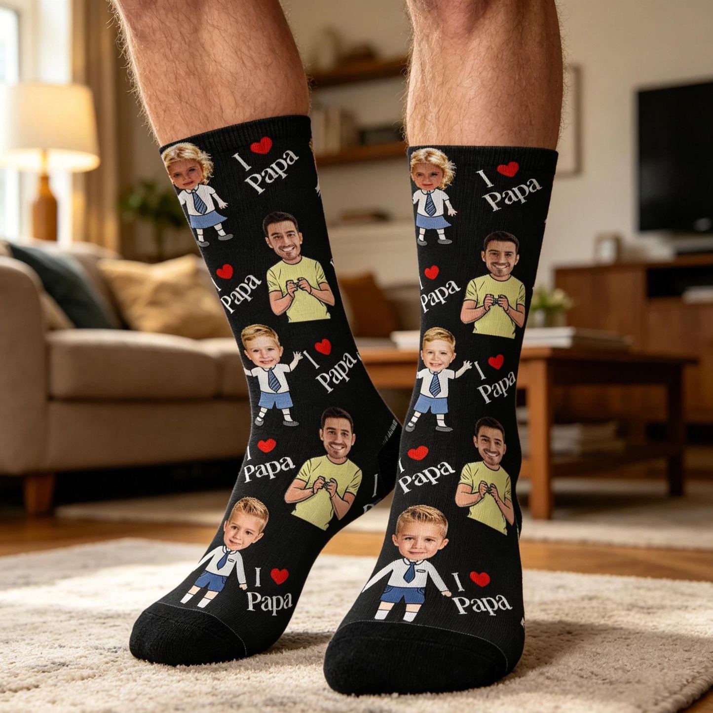 Personalized Socks with Faces Custom Funny Photo Socks for Dad, Father's Day Gift - SantaSocks