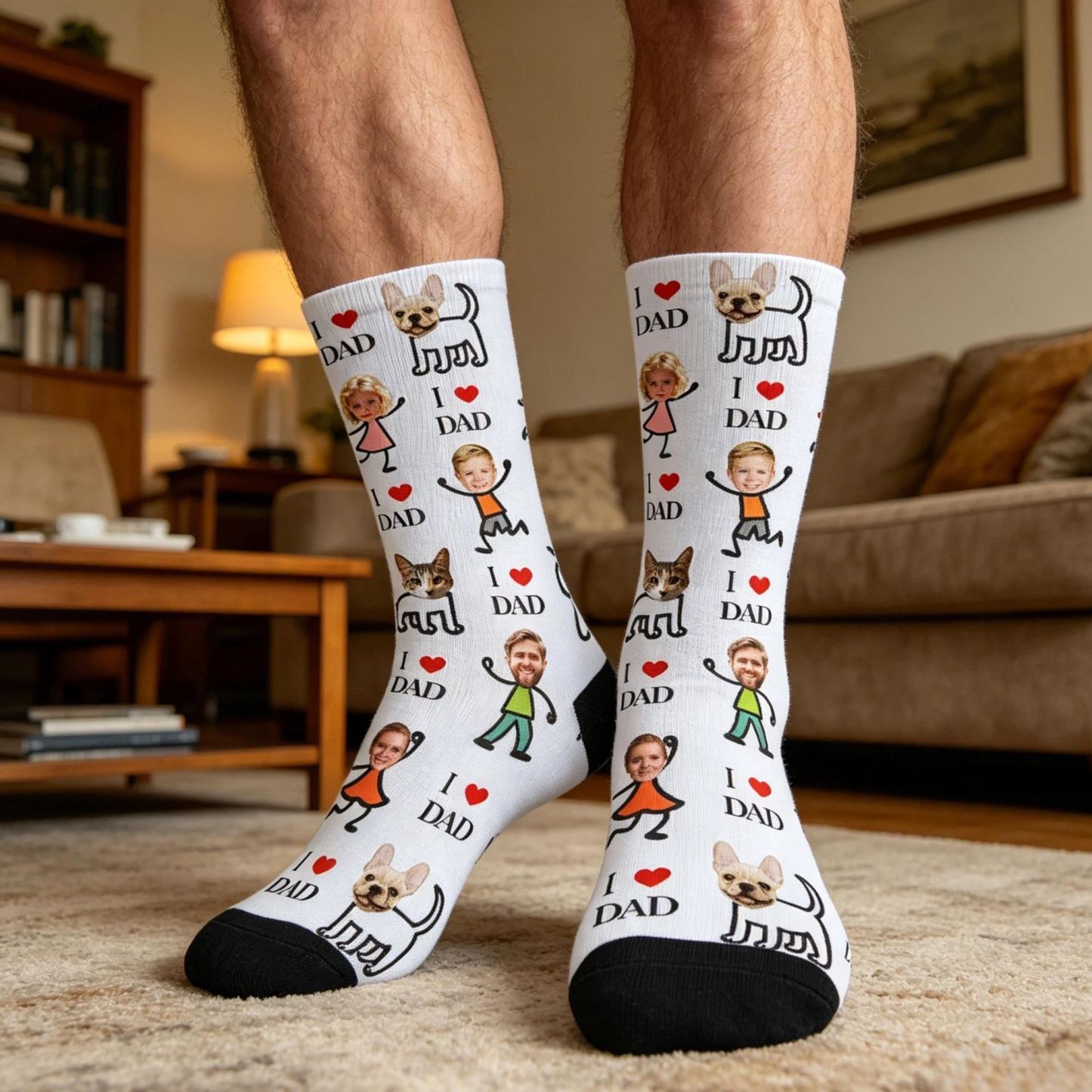 Personalized Socks with Faces Custom Funny Photo Socks for Dad, Father's Day Gift - SantaSocks
