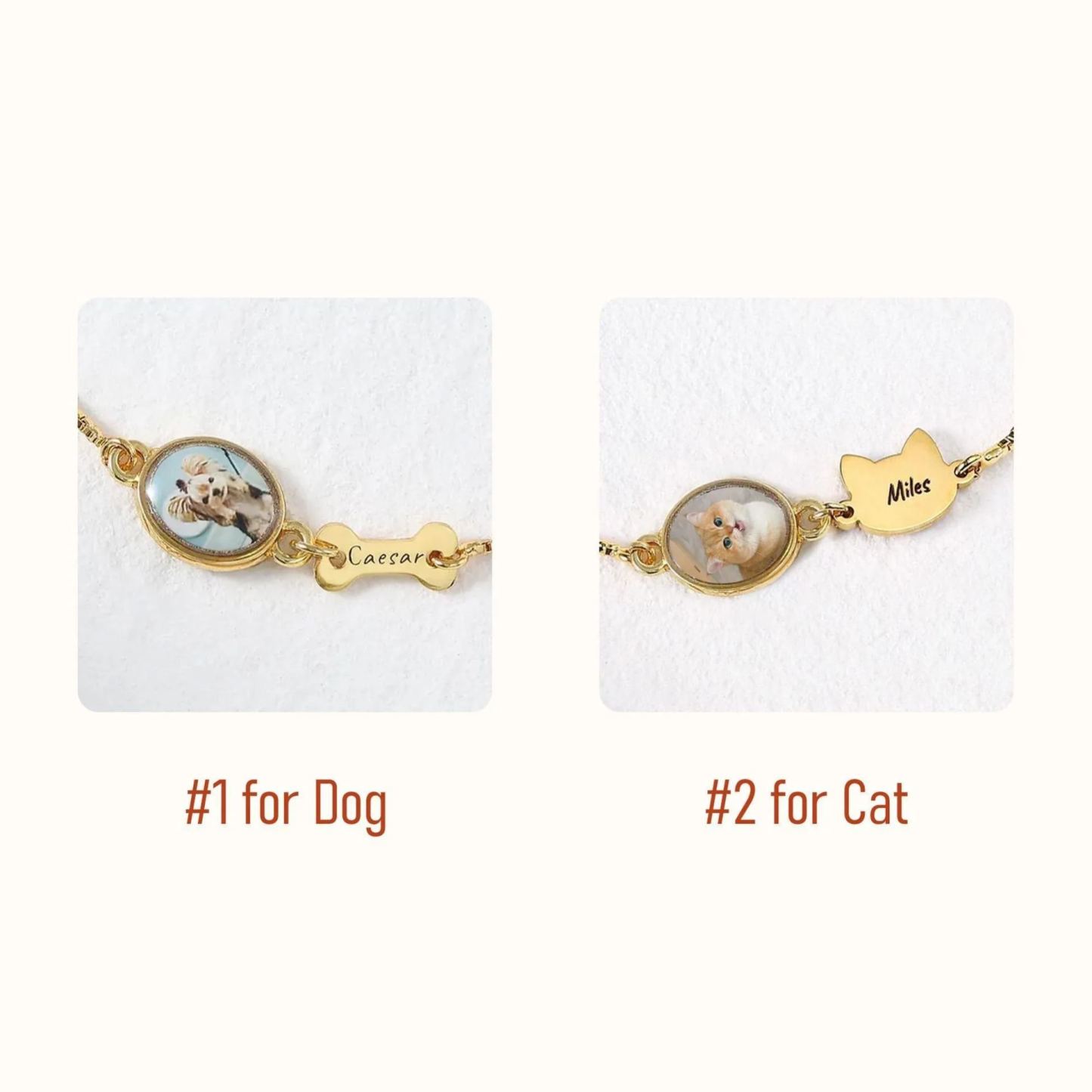 Personalized Pet Photo Bracelet, Custom Name Engraving & Pet Memorial Charm Jewelry, Cat Loss Gift, Remembering Pet