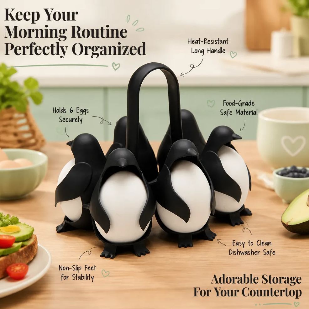 PELEG DESIGN Eggbears 3-in-1 Cook, Store and Serve Egg Holder, Bear-Shaped Boiled Egg Cooker for Making Soft or Hard Boiled Eggs, Eggies, Holds 6 Eggs for Easy Cooking and Fridge Storage