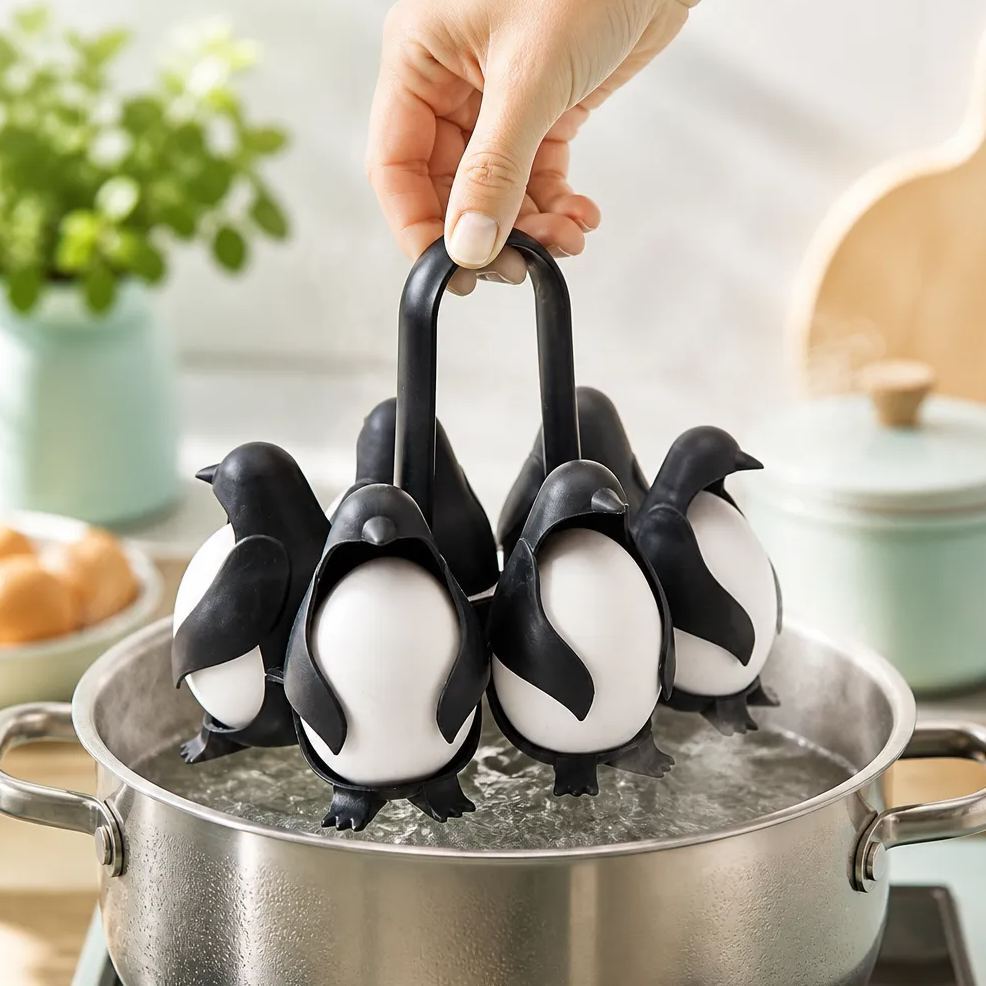 PELEG DESIGN Eggbears 3-in-1 Cook, Store and Serve Egg Holder, Bear-Shaped Boiled Egg Cooker for Making Soft or Hard Boiled Eggs, Eggies, Holds 6 Eggs for Easy Cooking and Fridge Storage