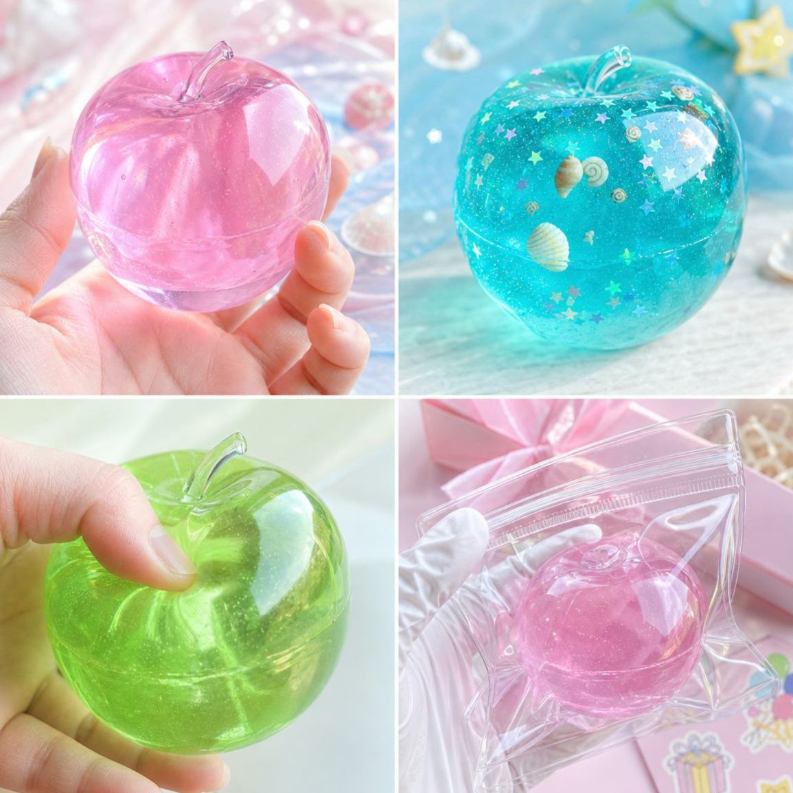Malt Candy Squishy Toy, Green Tea & Green Apple Scented Style TPR Stretchable Fidget Toy, Moldable Slow Rising Stress Relief Squeeze Toy, Sensory Decompression Toy