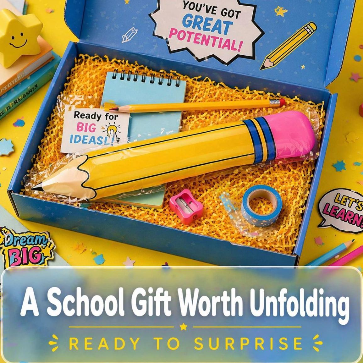 Custom Name Funy Yellow Pencil Balloons Back to School Foil Balloon Giant Pencil Inflatable Balloon The First Day of School Classroom Welcome Party Favors Decorations Siupplies - SantaSocks