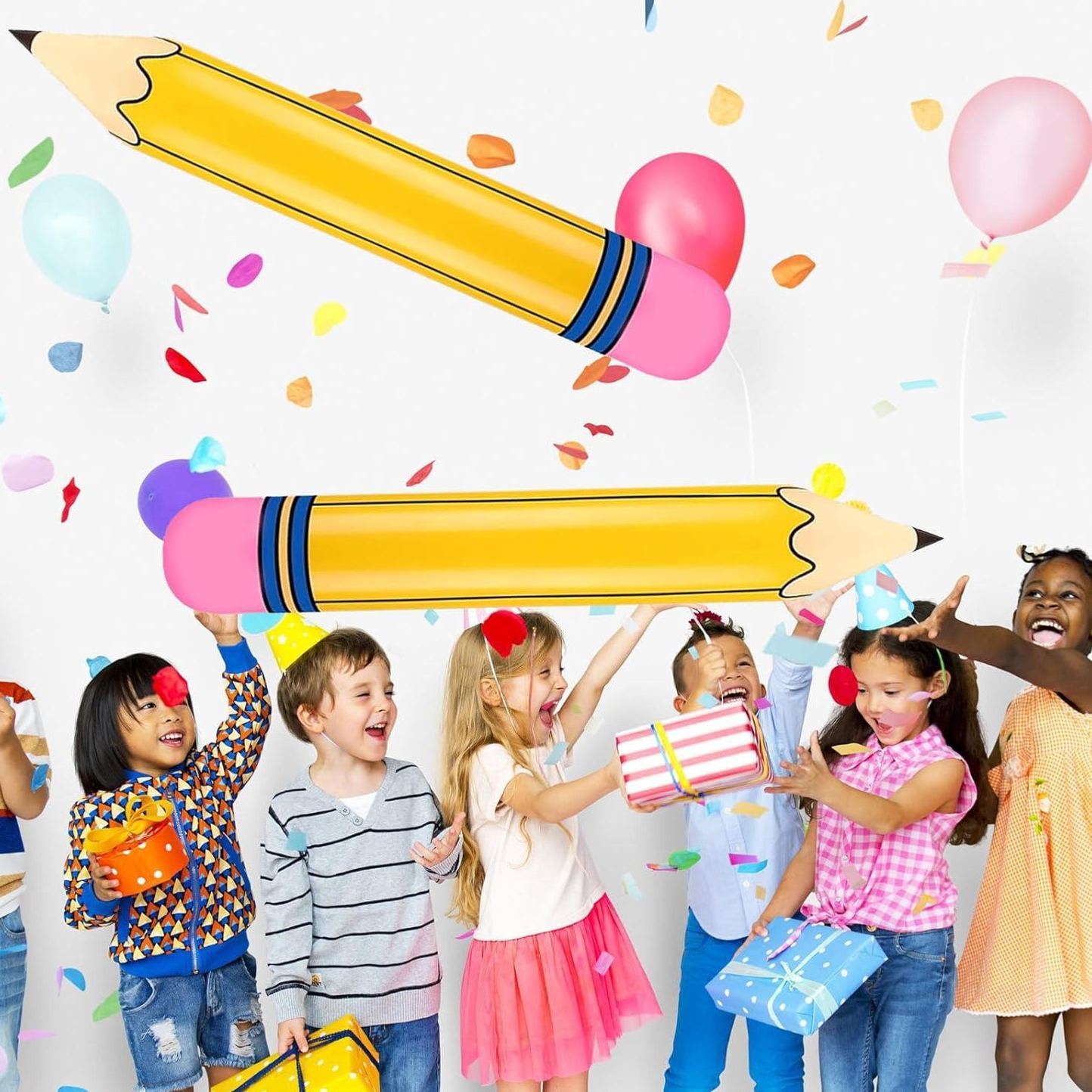 Custom Name Funy Yellow Pencil Balloons Back to School Foil Balloon Giant Pencil Inflatable Balloon The First Day of School Classroom Welcome Party Favors Decorations Siupplies - SantaSocks