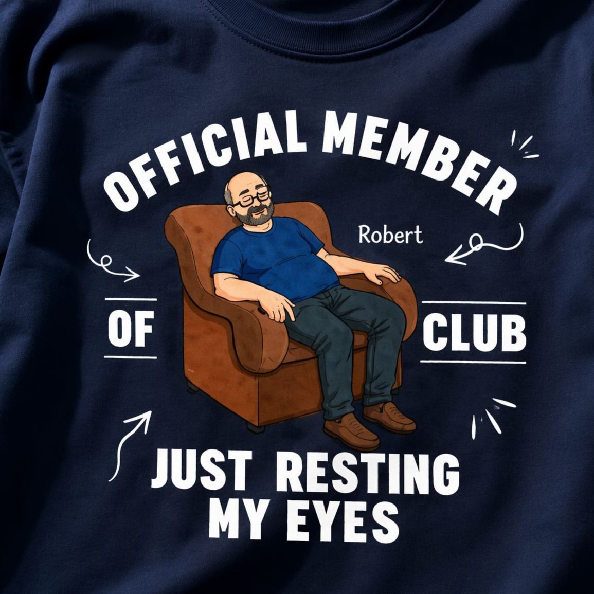 Father's Day Gifts, I'm Just Resting My Eyes Personalized Text T-Shirt Dad Gift - SantaSocks