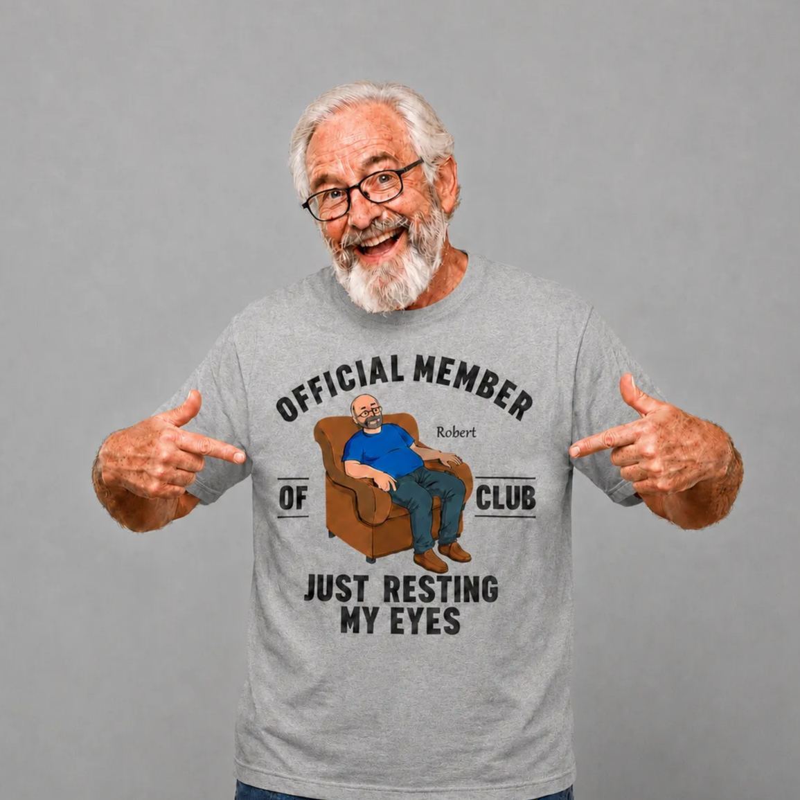 Father's Day Gifts, I'm Just Resting My Eyes Personalized Text T-Shirt Dad Gift - SantaSocks