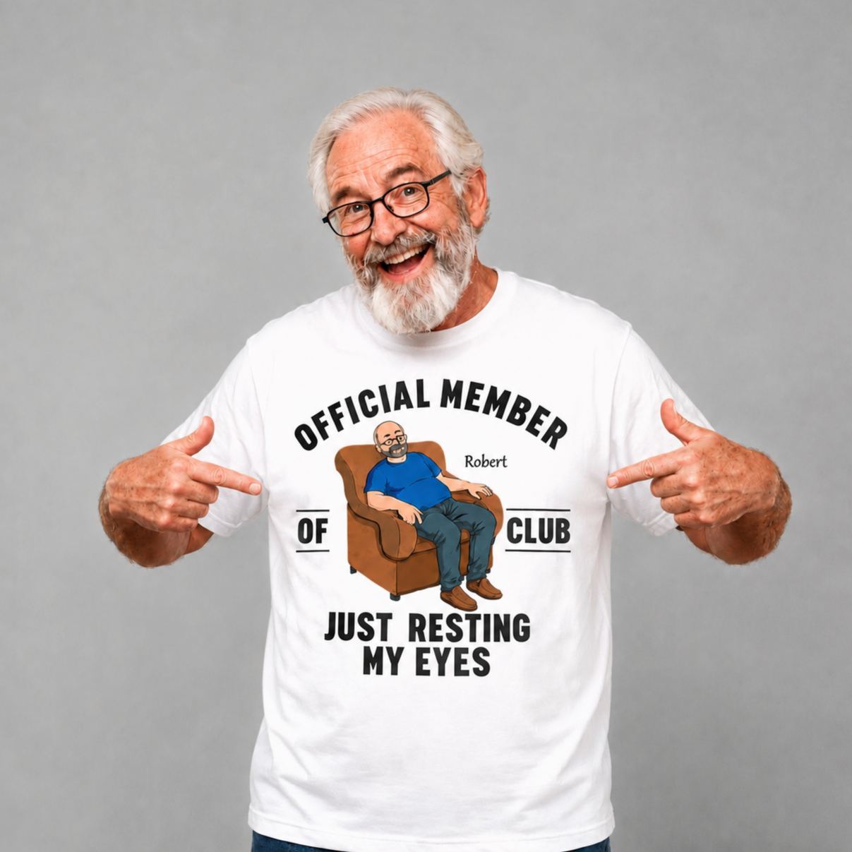 Father's Day Gifts, I'm Just Resting My Eyes Personalized Text T-Shirt Dad Gift - SantaSocks
