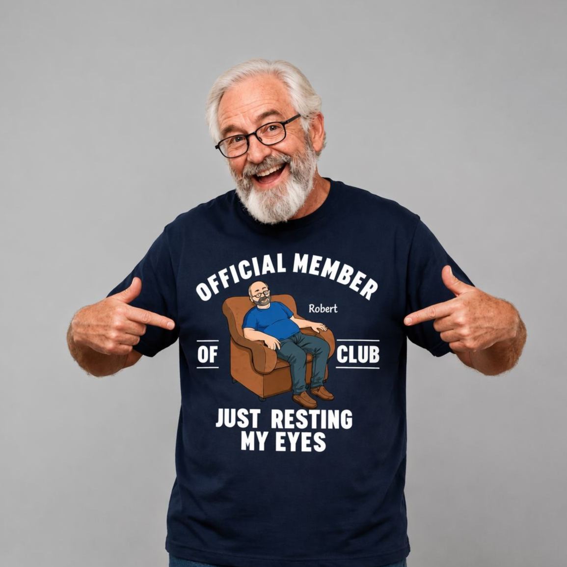 Father's Day Gifts, I'm Just Resting My Eyes Personalized Text T-Shirt Dad Gift - SantaSocks