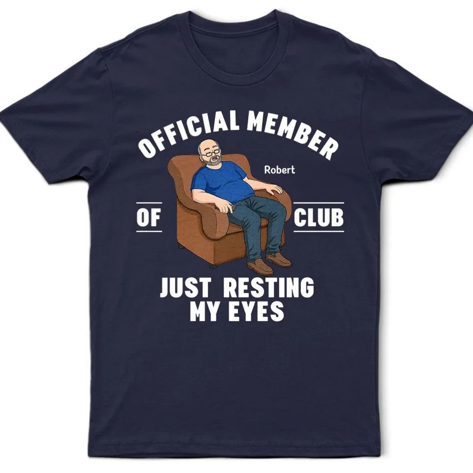 Father's Day Gifts, I'm Just Resting My Eyes Personalized Text T-Shirt Dad Gift - SantaSocks