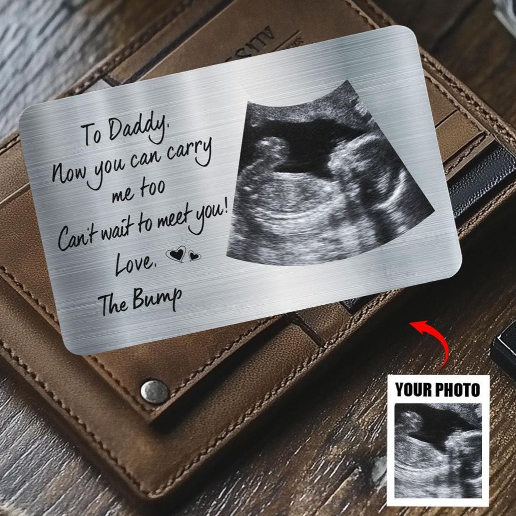 Custom Photo To Daddy Now You Can Carry Me Too Personalized Wallet Card - SantaSocks