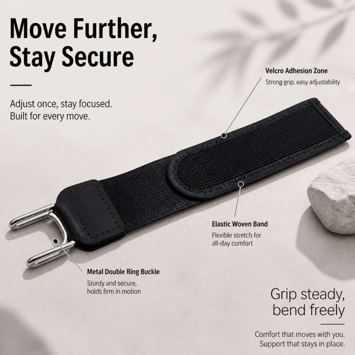 No-Buckle Stretch Belt – Adjustable Hook & Loop Elastic Waist Belt for Jeans, Leggings & Outdoor Activities