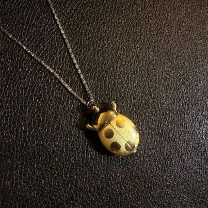 Vintage Ladybug Locket Watch Necklace, Functional Mini Beetle Pendant Quartz Clock Jewelry