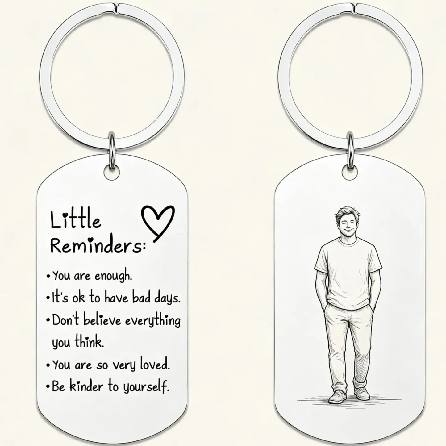 Inspirational Little Reminders Keychain Standard Inspirational Little Reminders Keychain Stainless Steel Dog Tag Gifts for Friends - SantaSocks
