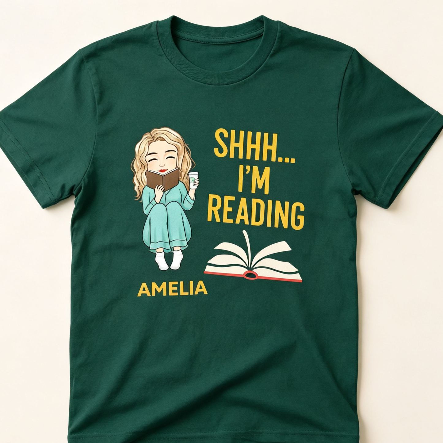 Custom Book Lover T-Shirt – Personalized Reading Zone Tee, Gifts for Bookworms, Readers & Book Lovers