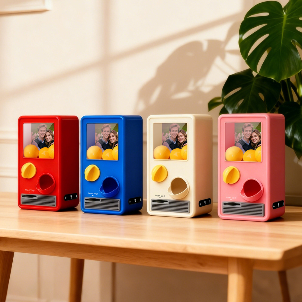Personalized Music and Photo Music Gachapon Machine Custom Song Mini Record Box Retro Anniversary Gift - SantaSocks