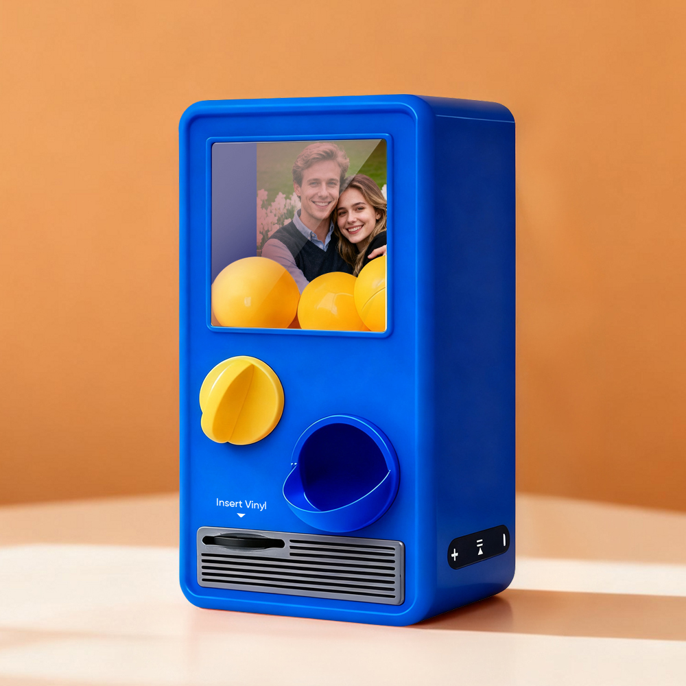 Personalized Music and Photo Music Gachapon Machine Custom Song Mini Record Box Retro Anniversary Gift - SantaSocks
