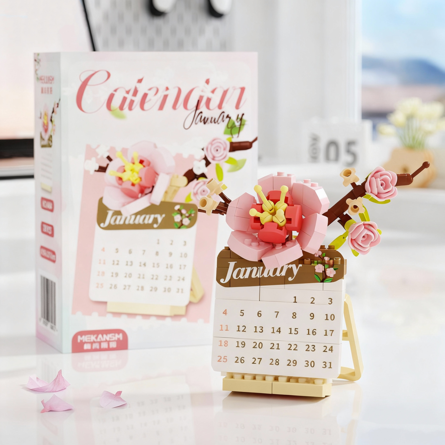 Eternal Rose Calendar Gift Everlasting Rose with Monthly Display Romantic Gift for Christmas Valentine’s Day Anniversaries