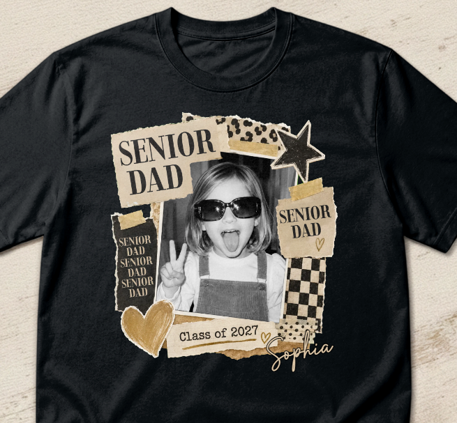 Personalized Senior Mom Graduation T-Shirt Gift for 2027 Class - Custom Photo Tee for Mother's Day or Graduation Party