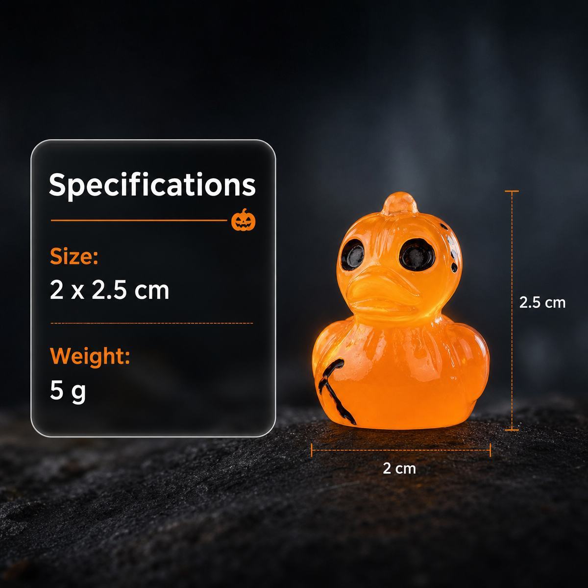 Halloween Gothic Ghost Duck Resin Figurine, Luminous Devil Skull Design, Cute Spooky Duck Desktop Ornament, Creative Glow-in-the-Dark Tabletop Decoration for Home, Office, Party Shelf Display - SantaSocks