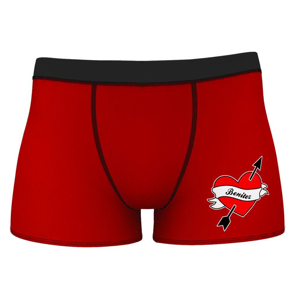 Custom Red Heart Name Boxer Shorts