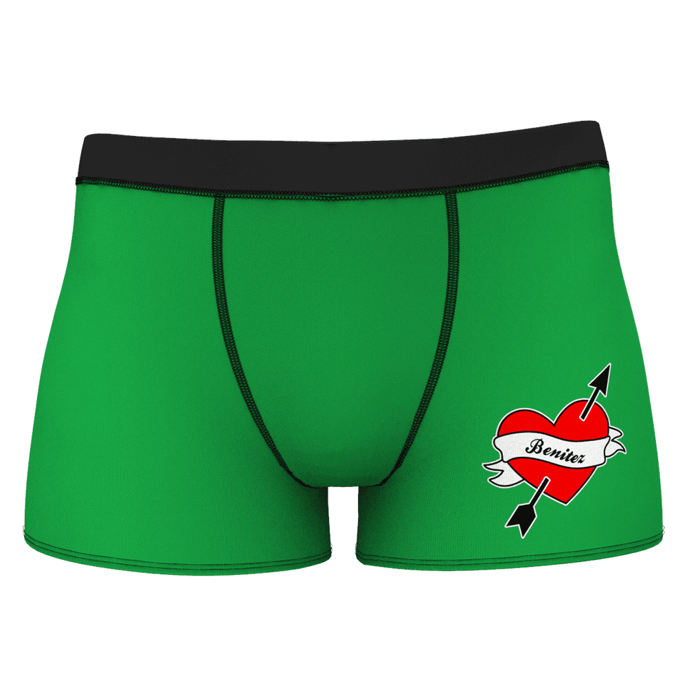 Custom Red Heart Name Boxer Shorts