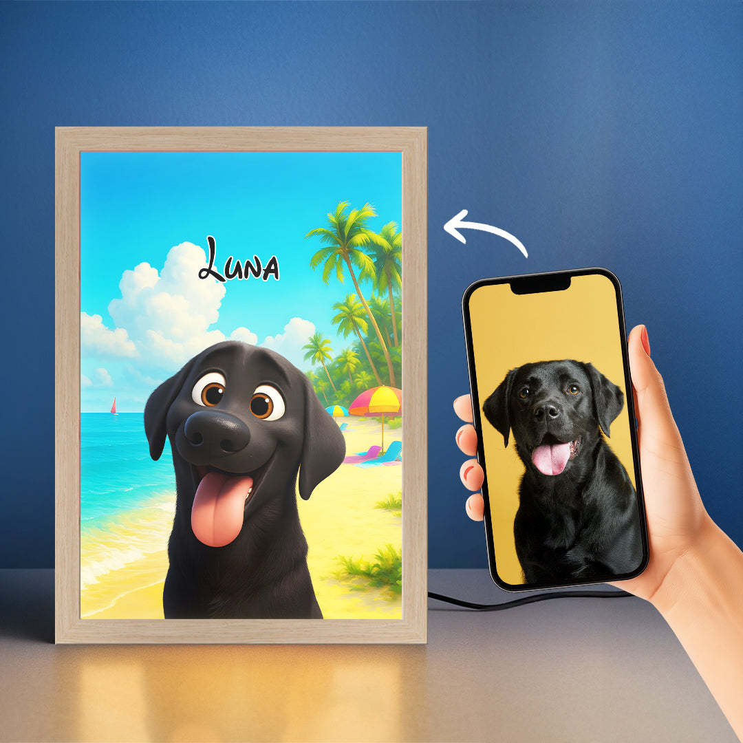 Magical Pet Portrait LED Night Light Custom Photo Pet LED Night Light Gift For Pet Lover