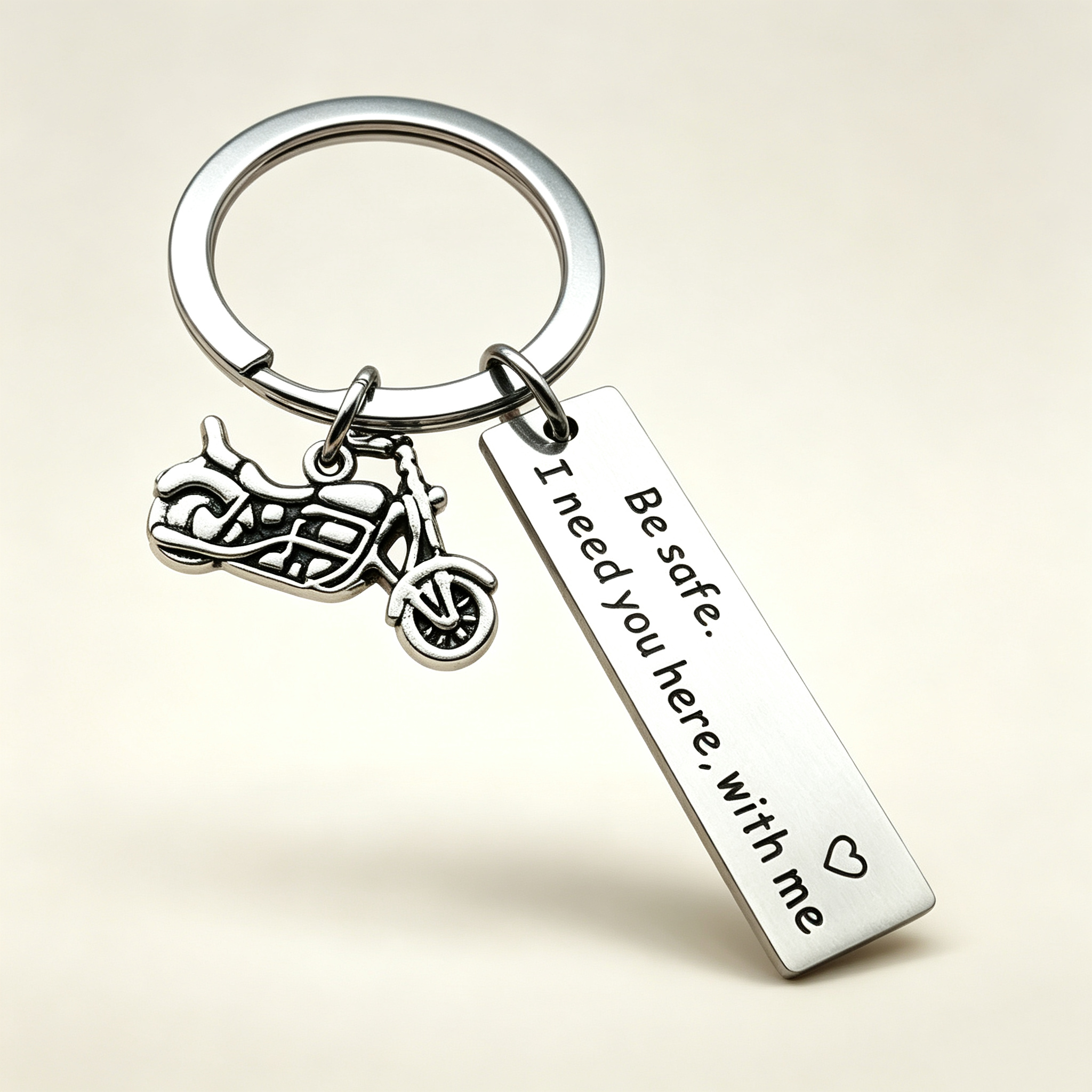 Drive Safe Keychain for Him – Stainless Steel "Drive Safe Handsome, I Love You" Keyring Gift for Boyfriend Husband Dad