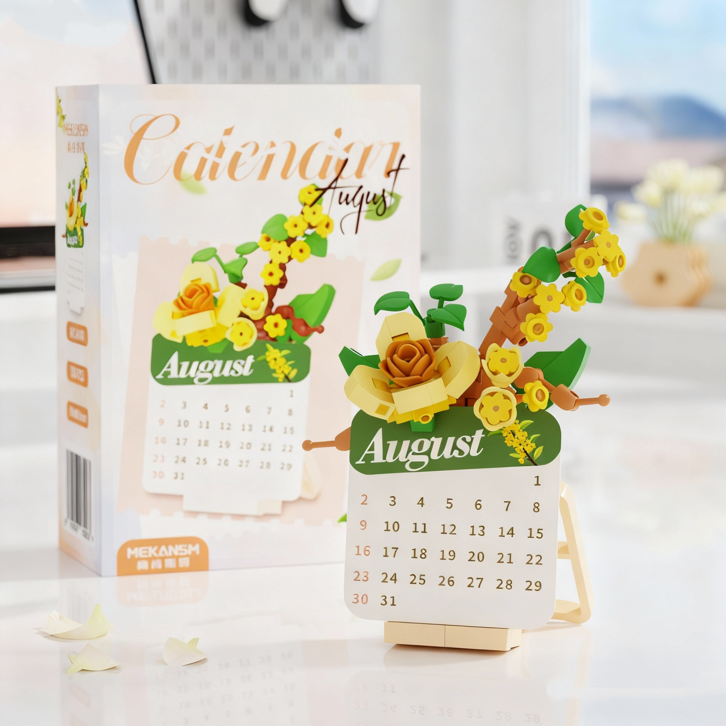 Eternal Rose Calendar Gift Everlasting Rose with Monthly Display Romantic Gift for Christmas Valentine’s Day Anniversaries