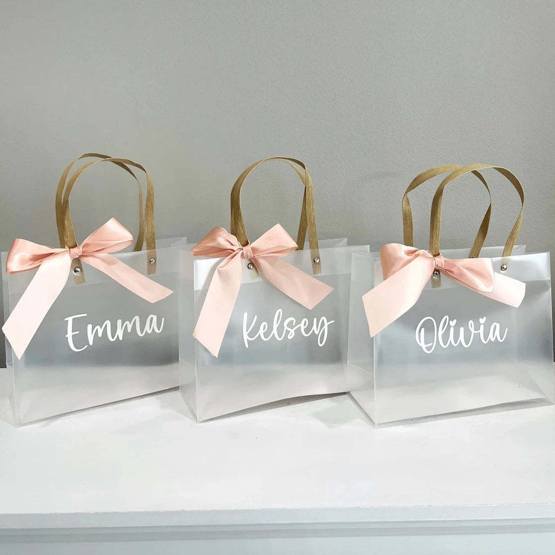 Bridesmaid Favors, Personalized Clear Tote Bag, Flower Girl Gift, Bachelorette Party Favor Gifts