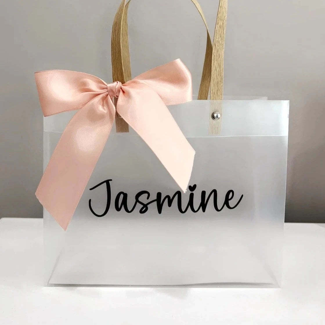 Bridesmaid Favors, Personalized Clear Tote Bag, Flower Girl Gift, Bachelorette Party Favor Gifts