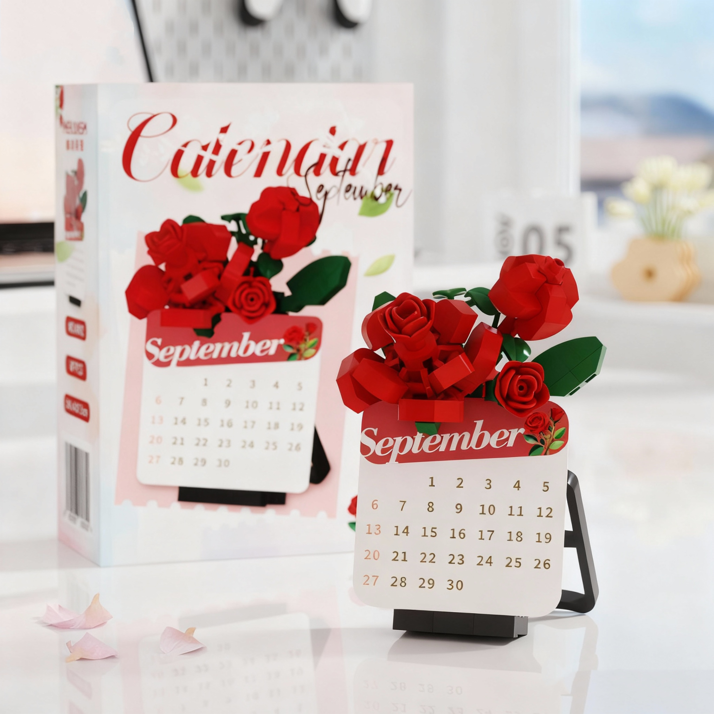 Eternal Rose Calendar Gift Everlasting Rose with Monthly Display Romantic Gift for Christmas Valentine’s Day Anniversaries