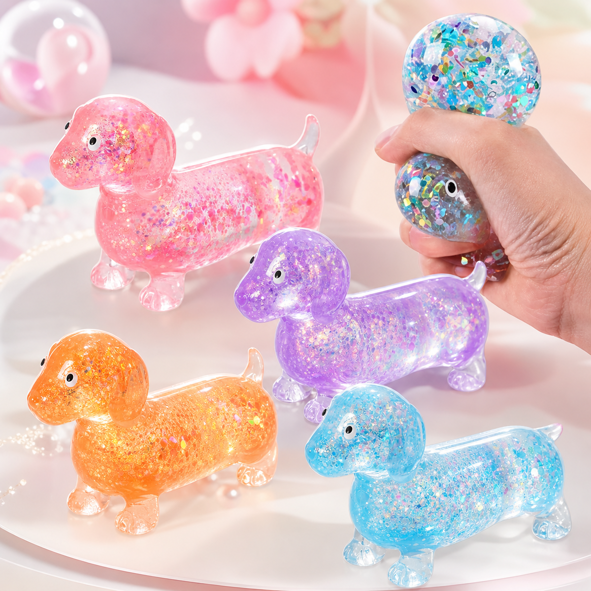 Squishy Dachshund Toy for Stress Relief – Festive Gift for Kids & Adults, Slow Rebound Gel Squeeze Toy
