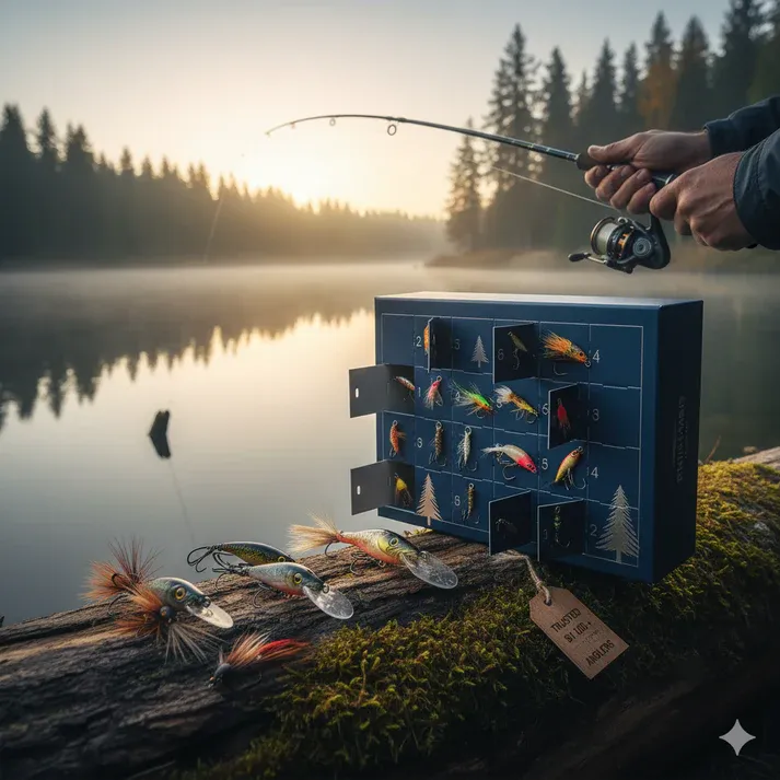 Fishing Advent Calendar – 24-Piece Fishing Lure Gift Set, Holiday Blind Box for Christmas & New Year