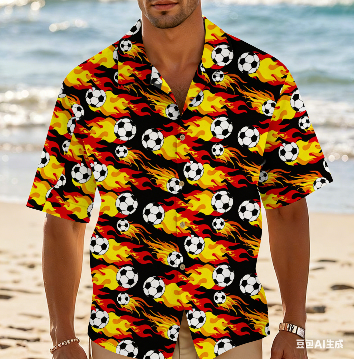 Custom Face Hawaiian Shirt World Cup Football Aloha Shirt Fans Gift - SantaSocks